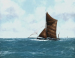 Купить от 132 грн. картину морской пейзаж: Баржа, идущая вдоль побережья
