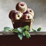 Купить от 164 грн. картину натюрморт: Круглая корзинка персиков