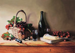 ₴ Репродукція натюрморт від 229 грн.: Сільське вино та камамбер