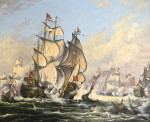 ₴ Картина батального жанра известного художника от 193 грн.:Морской бой