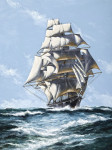 Купить от 142 грн. картину морской пейзаж: Клипер на полных парусах в открытом море