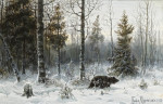 Купить от 153 грн. картину пейзаж: Медведь в зимнем пейзаже