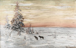 Купить от 153 грн. картину пейзаж: Зимний пейзаж с волками