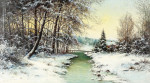 ₴ Репродукция пейзаж от 275 грн.: Зимний мотив