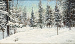 ₴ Репродукция пейзаж от 293 грн.: Зимний лесной пейзаж