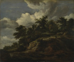 ₴ Картина пейзаж известного художника от 265 грн.: Скалистый холм с тремя коттеджами
