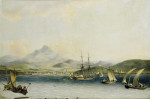 Купить от 157 грн. картину морской пейзаж: Вход в порт Сан-Себастьян с северо-запада, Исла-де-Санта-Клара и Монте Ургулл на расстоянии