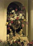 Купить от 145 грн. картину натюрморт: Летние цветы в серебряной вазе