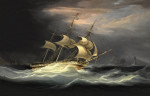 Купить картину море от 174 грн.: Ост-индский корабль в шторм от Эдистонского маяка