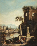 Репродукция картины пейзаж от 176 грн.: Пейзаж с руинами и фигурами