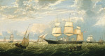 Репродукция картины морской пейзаж от 136 грн.: "Золотой штат" входит в гавань Нью-Йорка