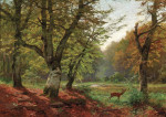₴ Купить картину пейзаж художника от 166 грн: Косуля у лесного озера