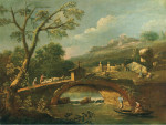 ₴ Репродукция картины пейзаж от 184 грн: Пейзаж с горой Бах и мостом