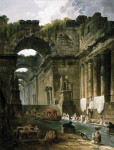 ₴ Купить репродукцию пейзаж известного художника от 252 грн.: Руины римской бани с прачками