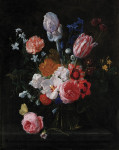 ₴ Репродукция натюрморт от 356 грн.: Букет цветов в хрустальной вазе