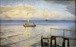 Картина море от 188 грн.: Марина с двумя людьми в маленькой яхте