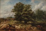 Купите картину художника от 199 грн: Пейзаж с ручьем, скотом и фигурой