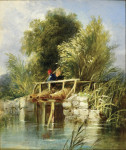 Купите картину художника от 164 грн: Пейзаж с рыболовом