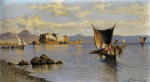 ⚓Картина морской пейзаж художника от 193 грн.: Неаполитанский залив с Кастель-дель-Ово