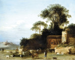 Купите картину художника от 232 грн: Пейзаж с пастухом и его стадом