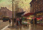 ₴ Репродукция городской пейзаж от 223 грн.: Цветочный рынок у церкви Мадлен