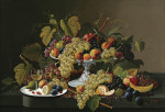 ₴ Репродукция натюрморт от 223 грн.: Натюрморт с фруктами и вином на столе