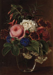 ₴ Репродукция натюрморт от 208 грн.: Натюрморт с летними цветами в стеклянной вазе