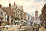 Картина городской пейзаж от 204 грн.: Бридж-стрит с церковью Святого Петра и ратушей в отдалении, Честер