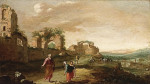 Купите картину художника от 157 грн: Илия и вдова Зарифа в классическом пейзаже