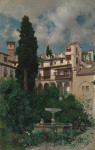 ₴ Картина городской пейзаж художника от 129 грн.: Испанский сад