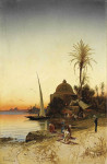 Картина бытовой жанр художника от 186 грн.: Молитвы на берегу реки Нил
