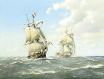 Картина море от 202 грн.: Британский бриг-шлюп "Suffisante" заключает французский бриг-корвет "Реванш" после погони, 27 мая 1796