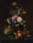 ₴ Репродукция картины натюрморт высокого разрешения от 189 грн.: Натюрморт с фруктами и цветами