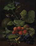 ₴ Репродукция картины натюрморт от 189 грн.: Натюрморт с фруктами и щегол