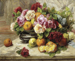 ₴ Репродукция натюрморт от 259 грн.: Розы и фрукты