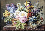 ₴ Репродукция натюрморт от 223 грн.: Натюрморт с цветами в корзинке и птичьем гнездом