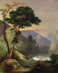 ₴ Картина пейзаж художника от 187 грн.: Горное озеро в итальянских Альпах