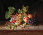 ₴ Репродукция натюрморт от 381 грн.: Виноград и персики