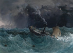 ⚓Репродукция морской пейзаж от 229 грн.: Пароход "Марианна" в шторм на Черном море