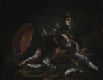 ₴ Картина натюрморт художника от 210 грн.: Кот, крадущий рыбу