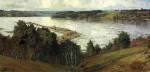 ₴ Картина пейзаж известного художника от 142 грн: Река Ока в потопе
