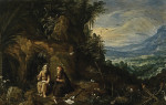 ₴ Репродукция пейзаж от 211 грн.: Два святых сидят возле пещеры