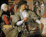 ₴ Картина бытовой жанр известного художника от 193 грн.: Рыночная сцена