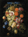 ₴ Репродукция натюрморт от 257 грн.: Гирлянда фруктов, свисающих с голубой ленты