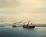 ₴ Купить картину море известного художника от 193 грн.: Буксировка турецкого корабля "Мерсина"