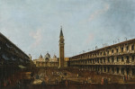 ₴ Репродукция городской пейзаж от 217 грн.: Венеция, вид на площадь Сан-Марко, смотря на базилику