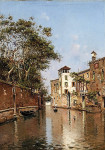 ₴ Репродукция городской пейзаж от 208 грн.: Тихий канал в Венеции