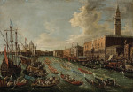 ₴ Репродукция городской пейзаж от 223 грн.:  Палаццо Дукале видный из лагуны с процессией гондол