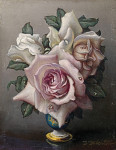 ₴ Репродукция натюрморт от 198 грн.: Букет с розовыми розами