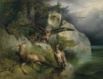 Картина бытовой жанр известного художника от 199 грн.: Орлы и умирающий олень
